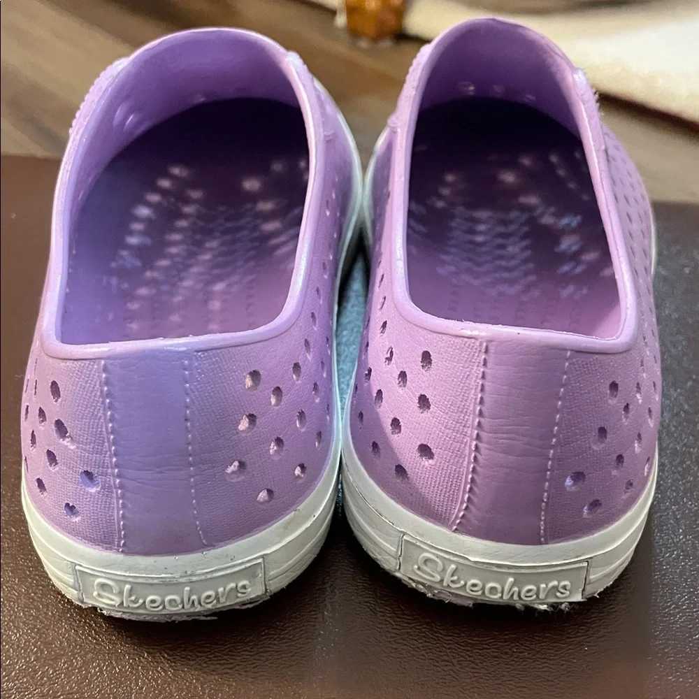 SKECHERS Native Slip On Eva Sneaker Purple White Kids sz 3